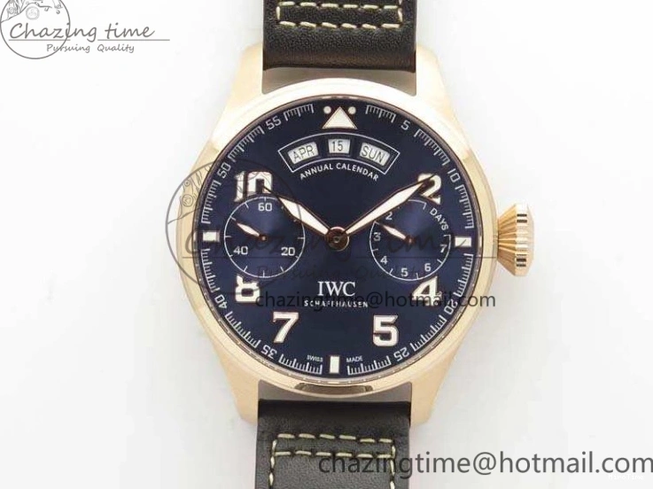 MIROTIME 0730 Big Pilot Real PR IW502701 RG YLF 1:1 Best Edition Blue Dial On Calfskin Strap A Classic 7225